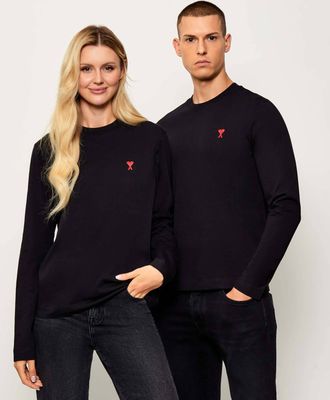 Bluzka damska casual AMI Paris ze sklepu: Gomez Fashion Store w kategorii: Bluzki damskie - zdjęcie 874714-BD9-10338_AI255U000022001