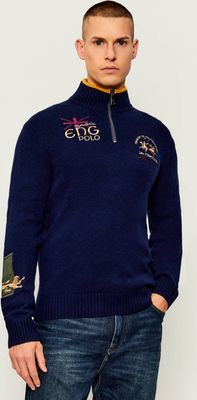 La Martina - Sweter męski jesienny ze sklepu: Gomez Fashion Store w kategorii: Swetry męskie - zdjęcie 874714-BD9-10338_LR255M000019717