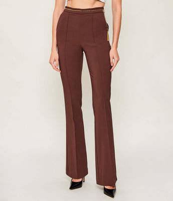 Spodnie damskie na lato Elisabetta Franchi ze sklepu: Gomez Fashion Store w kategorii: Spodnie damskie - zdjęcie 874714-BD9-10338_EF255W000031A45