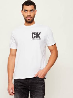 T-shirt męski na lato Calvin Klein ze sklepu: Gomez Fashion Store w kategorii: T-shirty męskie - zdjęcie 874714-BD9-10338_CK261M000048C88