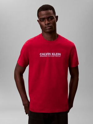T-shirt męski letni Calvin Klein ze sklepu: Gomez Fashion Store w kategorii: T-shirty męskie - zdjęcie 874714-BD9-10338_CK261M000049F28