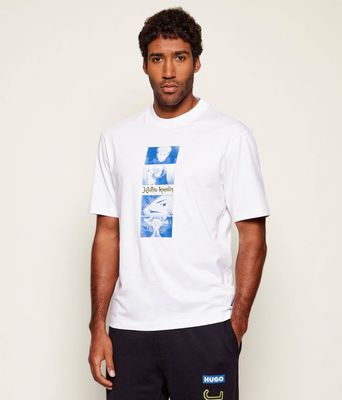 T-shirt męski na lato Hugo Blue ze sklepu: Gomez Fashion Store w kategorii: T-shirty męskie - zdjęcie 874714-BD9-10338_BJ261M000040100