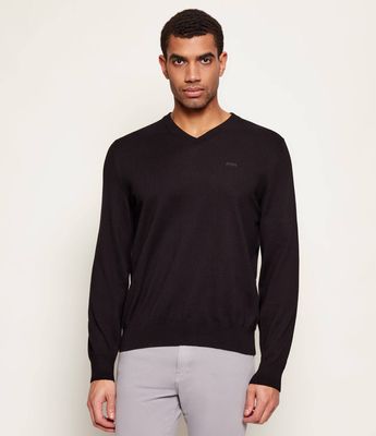 BOSS BLACK - Sweter męski elegancki ze sklepu: Gomez Fashion Store w kategorii: Swetry męskie - zdjęcie 874714-BD9-10338_BB261M000235001