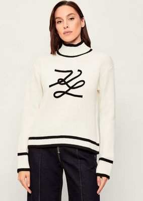 Sweter damski elegancki Karl Lagerfeld ze sklepu: Gomez Fashion Store w kategorii: Swetry damskie - zdjęcie 874714-BD9-10338_KL255W000099090