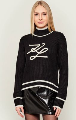 Sweter damski elegancki Karl Lagerfeld ze sklepu: Gomez Fashion Store w kategorii: Swetry damskie - zdjęcie 874714-BD9-10338_KL255W000099087