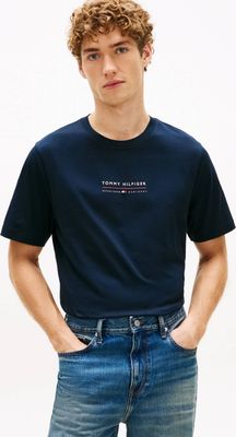 Tommy Hilfiger - T-shirt męski letni klasyczny ze sklepu: Gomez Fashion Store w kategorii: T-shirty męskie - zdjęcie 874714-BD9-10338_TH262M000064F23