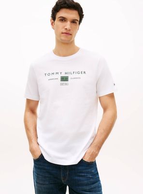 T-shirt męski w stylu klasycznym Tommy Hilfiger ze sklepu: Gomez Fashion Store w kategorii: T-shirty męskie - zdjęcie 874714-BD9-10338_TH262M000066D96