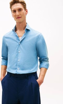 Koszula męska na wiosnę casualowa Tommy Hilfiger ze sklepu: Gomez Fashion Store w kategorii: Koszule męskie - zdjęcie 874714-BD9-10338_TH262M000156ZA4