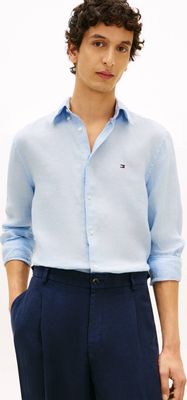 Koszula męska elegancka na wiosnę Tommy Hilfiger ze sklepu: Gomez Fashion Store w kategorii: Koszule męskie - zdjęcie 874714-BD9-10338_TH262M000061G36