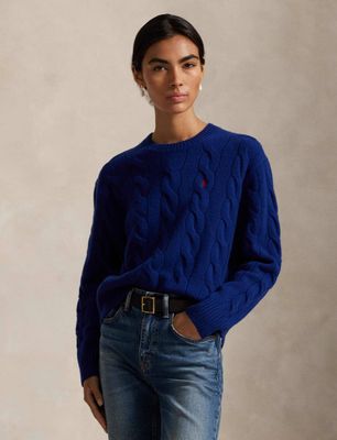 Sweter damski bez wzorów Polo Ralph Lauren ze sklepu: Gomez Fashion Store w kategorii: Swetry damskie - zdjęcie 874714-BD9-10338_PR255W000060ESR