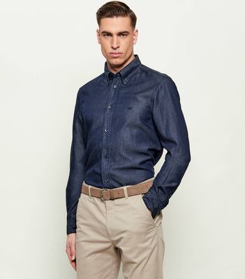 Koszula męska na zimę Emporio Armani ze sklepu: Gomez Fashion Store w kategorii: Koszule męskie - zdjęcie 874714-BD9-10338_EA262M000001N66