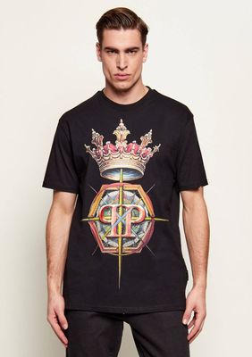 T-shirt męski na lato Philipp Plein ze sklepu: Gomez Fashion Store w kategorii: T-shirty męskie - zdjęcie 874714-BD9-10338_PN261M000025002