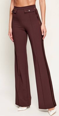 Spodnie damskie bez wzorów Elisabetta Franchi ze sklepu: Gomez Fashion Store w kategorii: Spodnie damskie - zdjęcie 874714-BD9-10338_EF262W000038A07
