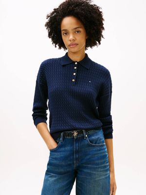 Sweter damski na zimę Tommy Hilfiger ze sklepu: Gomez Fashion Store w kategorii: Swetry damskie - zdjęcie 874714-BD9-10338_TH262W000195F71