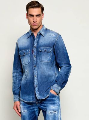 Koszula męska na wiosnę Dsquared2 ze sklepu: Gomez Fashion Store w kategorii: Koszule męskie - zdjęcie 874714-BD9-10338_DQ262M000006470