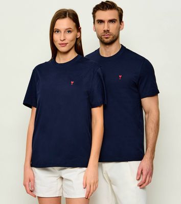 T-shirt męski na lato casual AMI Paris ze sklepu: Gomez Fashion Store w kategorii: T-shirty męskie - zdjęcie 874714-BD9-10338_AI262U000003018
