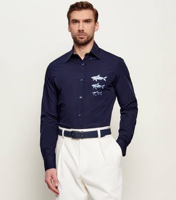 Koszula męska na lato Paul&Shark ze sklepu: Gomez Fashion Store w kategorii: Koszule męskie - zdjęcie 874714-BD9-10338_PU262M000021013
