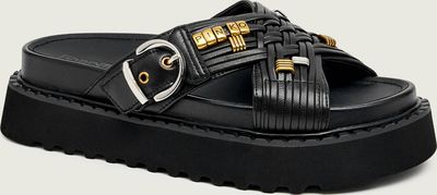 Klapki damskie na lato Pinko ze sklepu: Gomez Fashion Store w kategorii: Klapki damskie - zdjęcie 874714-BD9-10338_PI262W000011099