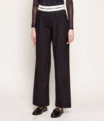 Spodnie damskie jesienne Karl Lagerfeld ze sklepu: Gomez Fashion Store w kategorii: Spodnie damskie - zdjęcie 874714-BD9-10338_KL261W000025666
