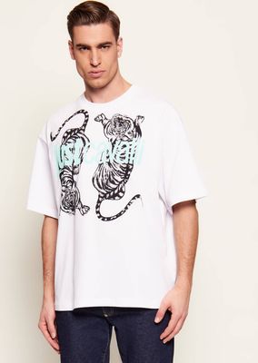 T-shirt męski w stylu młodzieżowym Just Cavalli ze sklepu: Gomez Fashion Store w kategorii: T-shirty męskie - zdjęcie 874714-BD9-10338_CA262M000054005