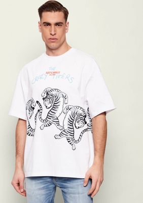 T-shirt męski na lato Just Cavalli ze sklepu: Gomez Fashion Store w kategorii: T-shirty męskie - zdjęcie 874714-BD9-10338_CA262M000059005
