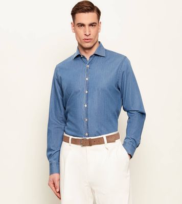 Koszula męska na lato Oscar Jacobson ze sklepu: Gomez Fashion Store w kategorii: Koszule męskie - zdjęcie 874714-BD9-10338_OJ262M000001114