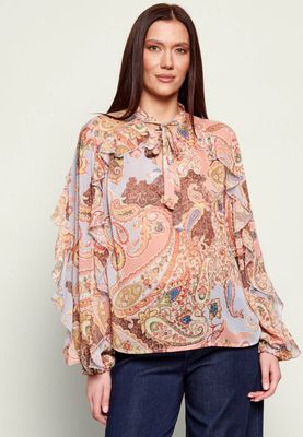 Bluzka damska boho wiosenna Guess ze sklepu: Gomez Fashion Store w kategorii: Bluzki damskie - zdjęcie 874714-BD9-10338_GJ261W000088ZL1