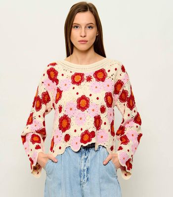 Sweter damski na wiosnę Desigual ze sklepu: Gomez Fashion Store w kategorii: Swetry damskie - zdjęcie 874714-BD9-10338_DU262W000097066