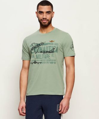 T-shirt męski letni Aeronautica Militare ze sklepu: Gomez Fashion Store w kategorii: T-shirty męskie - zdjęcie 874714-BD9-10338_AM262M000084451