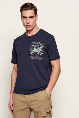 Aeronautica Militare - T-shirt męski letni ze sklepu: Gomez Fashion Store w kategorii: T-shirty męskie - zdjęcie 874714-BD9-10338_AM262M000085001