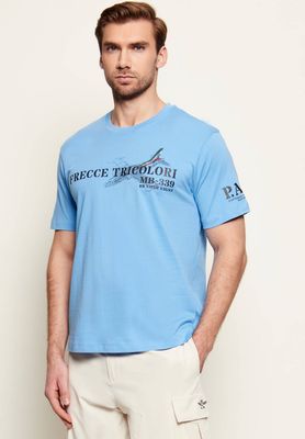 Aeronautica Militare - T-shirt męski na lato ze sklepu: Gomez Fashion Store w kategorii: T-shirty męskie - zdjęcie 874714-BD9-10338_AM262M000086452