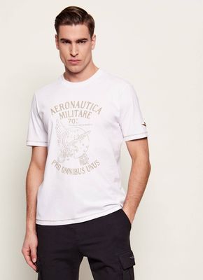 T-shirt męski na lato Aeronautica Militare ze sklepu: Gomez Fashion Store w kategorii: T-shirty męskie - zdjęcie 874714-BD9-10338_AM262M000087002