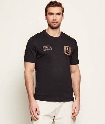 Aeronautica Militare - T-shirt męski na lato ze sklepu: Gomez Fashion Store w kategorii: T-shirty męskie - zdjęcie 874714-BD9-10338_AM262M000089004