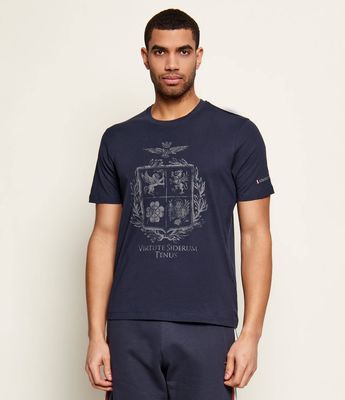 Aeronautica Militare - T-shirt męski letni ze sklepu: Gomez Fashion Store w kategorii: T-shirty męskie - zdjęcie 874714-BD9-10338_AM262M000090001