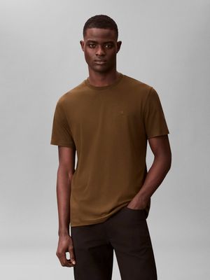 T-shirt męski w stylu klasycznym Calvin Klein ze sklepu: Gomez Fashion Store w kategorii: T-shirty męskie - zdjęcie 874714-BD9-10338_CK262M000003648
