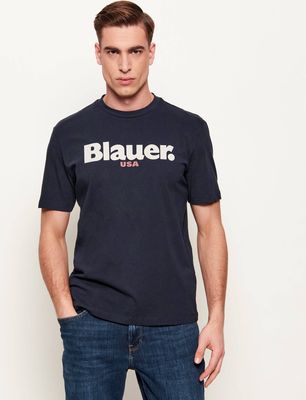 T-shirt męski na lato BLAUER ze sklepu: Gomez Fashion Store w kategorii: T-shirty męskie - zdjęcie 874714-BD9-10338_BF262M000008040