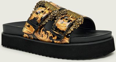 Versace Jeans Couture - Klapki damskie w nadruki ze sklepu: Gomez Fashion Store w kategorii: Klapki damskie - zdjęcie 874714-BD9-10338_VR262W000042A06