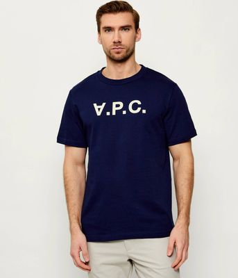 T-shirt męski elegancki A.P.C. ze sklepu: Gomez Fashion Store w kategorii: T-shirty męskie - zdjęcie 874714-BD9-10338_A3262M000019025