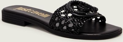 Klapki damskie eleganckie Just Cavalli ze sklepu: Gomez Fashion Store w kategorii: Klapki damskie - zdjęcie 874714-BD9-10338_CA262W000028899