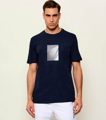 T-shirt męski elegancki HUGO ze sklepu: Gomez Fashion Store w kategorii: T-shirty męskie - zdjęcie 874714-BD9-10338_BU264M000080405