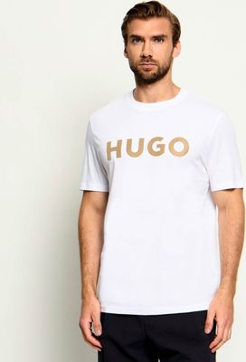 T-shirt męski elegancki HUGO ze sklepu: Gomez Fashion Store w kategorii: T-shirty męskie - zdjęcie 874714-BD9-10338_BU264M000083100