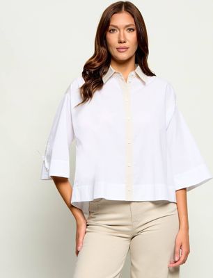 Koszula damska na wiosnę elegancka Marc Cain ze sklepu: Gomez Fashion Store w kategorii: Koszule damskie - zdjęcie 874714-BD9-10338_CR264W000064110