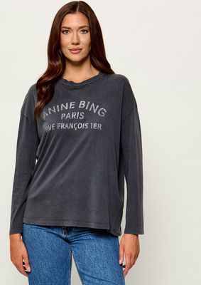 Bluzka damska z napisami Anine Bing ze sklepu: Gomez Fashion Store w kategorii: Bluzki damskie - zdjęcie 874714-BD9-10338_AB264W000006008