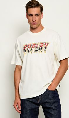 T-shirt męski casual Replay ze sklepu: Gomez Fashion Store w kategorii: T-shirty męskie - zdjęcie 874714-BD9-10338_RY265M000020A98