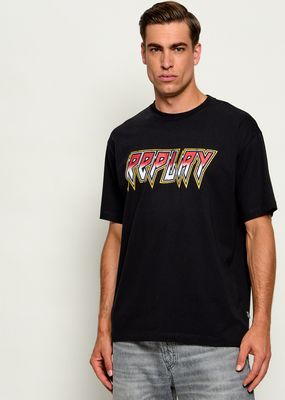 Replay - T-shirt męski z napisami ze sklepu: Gomez Fashion Store w kategorii: T-shirty męskie - zdjęcie 874714-BD9-10338_RY265M000020A92