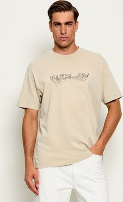 T-shirt męski z napisami Replay ze sklepu: Gomez Fashion Store w kategorii: T-shirty męskie - zdjęcie 874714-BD9-10338_RY265M000021A99