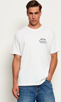 Replay - T-shirt męski gładki ze sklepu: Gomez Fashion Store w kategorii: T-shirty męskie - zdjęcie 874714-BD9-10338_RY265M000024A98
