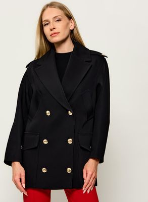 Płaszcz damski Elisabetta Franchi ze sklepu: Gomez Fashion Store w kategorii: Płaszcze damskie - zdjęcie 874714-BD9-10338_EF264W000046110