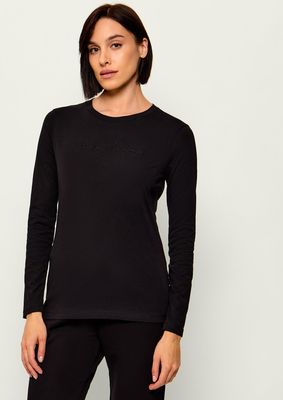 Bluzka damska elegancka Armani Exchange ze sklepu: Gomez Fashion Store w kategorii: Bluzki damskie - zdjęcie 874714-BD9-10338_AX265W000020H50