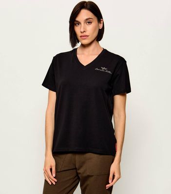 Bluzka damska elegancka Aeronautica Militare ze sklepu: Gomez Fashion Store w kategorii: Bluzki damskie - zdjęcie 874714-BD9-10338_AM264W000009004